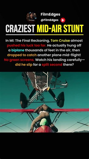 Tom Cruise Jumped Between Two Planes Mid-Air 🤯 #shorts #moviefacts #tomcruise