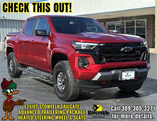 🚙 2023 Chevrolet Colorado Z71 4WD 🚙 🔥 Only $33,320! 🔥 ✨ Top Features: ✔ Turbocharged 2.7L Engine with 310HP ✔ Z71 Off-Road Capability with 4WD ✔ EZ Lift StowFlex Tailgate with Built-In Storage ✔ Ventilated & Heated Leather Seats ✔ Wireless Apple CarPlay/Android Auto with Built-In Navigation ✔ Mobile Hotspot & Wireless Charging ✔ HD Rear Vision Camera with Hitch View ✔ Enhanced Automatic Emergency Braking ✔ Blind Zone Steering Assist & Rear Cross Traffic Braking ✔ 4-Star Overall Safety Rating