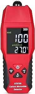 Handheld Carbon Monoxide Meter LCD Color Display CO Detector High Precision Carbon Monoxide Tester CO Gas Leak Tester 0-1000ppm