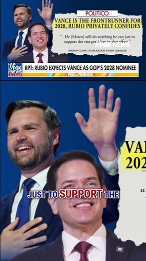 Rubio backs Vance as GOP’s 2028 frontrunner: Report #foxnews #shorts #politics #news