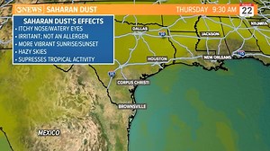 42K views · 266 reactions | Alan Holt 3 News Meteorologist Saharan Dust will be in our atmosphere today and tomorrow. Expect hazier skies because of it. Some of you may experience scratchy throat or watery eyes with the dust in place. Should exit the region by Thursday. | KIII 3 News | Facebook