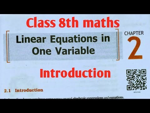 Class 8th maths l Chapter 2 l introduction l Linear Equation in one variable l NCERT l Solution 2024