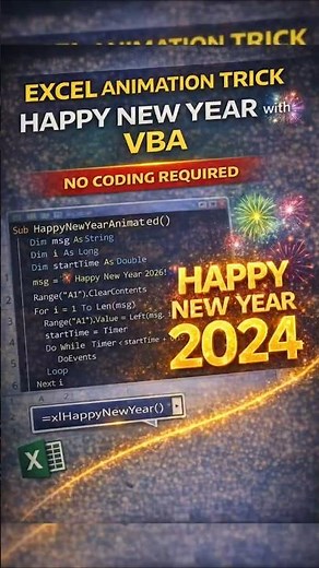 Excel Macro Trick { Happy New Year with VBA } No Coding Required