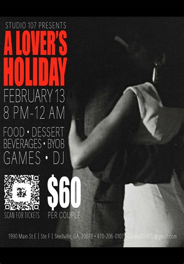 Countdown to our 2nd Annual Valentine’s Day event, A Lover’s Holiday 💕 🎈 Decor: Studio 107 📨 DM Contact Information for Studio 107 Event updates • 🗓️ Friday, February 13th 🕗 8 PM 🍴 Food 🧁 Dessert 🥂 Beverage | BYOB 🎶 DJ 🃏 Games 💲60 | Couple 🎟️ QR Code | Link in Bio 🚨 LIMITED OPENINGS 🚨 • Studio 107 📍 1990 Main St. E | Ste F | Snellville, GA, 30078 📞 470-206-0107 ✉️ studio107atl@gmail.com 💻 www.studio107venue.com • #fyp #metroatlanta #valentinesdaygiftideas #thingstodoinatlanta