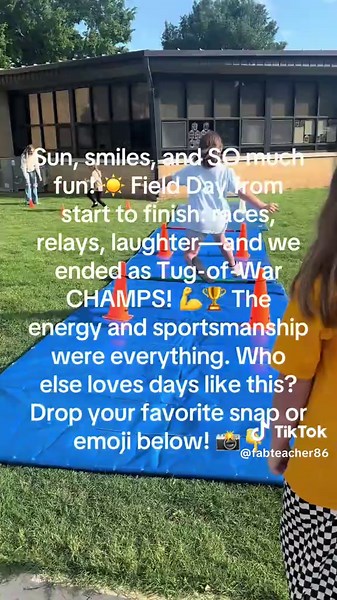 Sun, smiles, and SO much fun! ☀️ Field Day from start to finish: races, relays, laughter—and we ended as Tug-of-War CHAMPS! 💪🏆 The energy and sportsmanship were everything. Who else loves days like this? Drop your favorite snap or emoji below! 📸👇#fieldday #teacher #life #pov #sun @BekahAnne