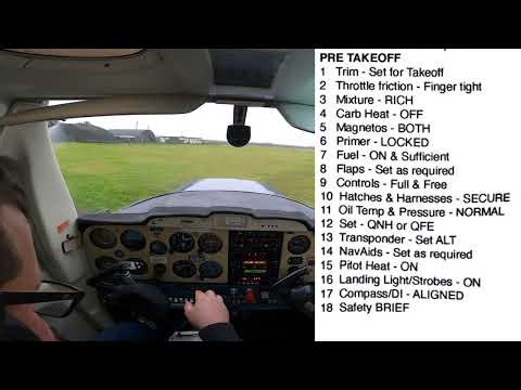 Cessna 152 / 172 - Pre flight Check list - walk through - After Start Up - Taxi Checks - Power Check