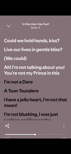 "It's Not Like I Like You!!"-Static-P #lyrics #music #lyricsvideo #fyp... | it's not like i like you