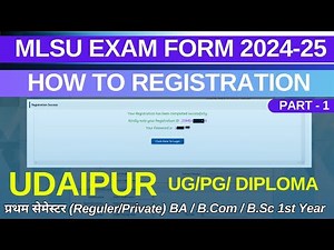 How To Registration MLSU College 1st year Private BA/B.com Examination Form Part 1|Mlsu Udaipur Exam