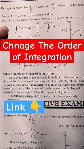 Change of order of Integration / double and triple integrals calculus 2 bsc gndu