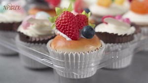 NPLUX 24 Count Cupcake Containers 15 Pack Cupcake Holders with Detachable Tall Dome Lids Clear Plastic Stackable Cupcake Boxes for 360 Cupcakes, BPA Free, Standard Size