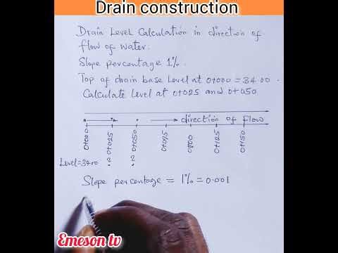 How to calculate invert level for drainage construction