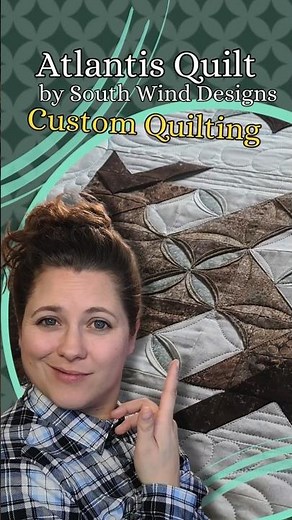 Atlantis Quilt Top with Feathers and Ruler Custom Quilting on a Longarm #quilting #quilt #longarm
