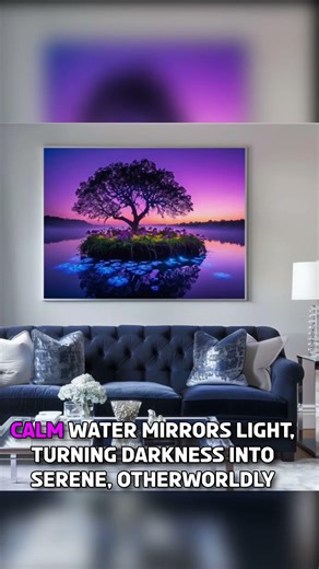 The Bioluminescent Island – Luminous Fantasy Landscape Wall Art
