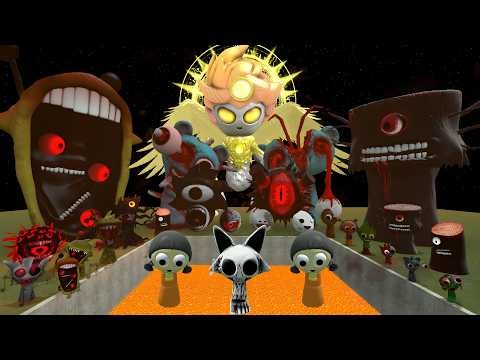 DESTROY SPRUNKI MR SUN MOON TREE FUN COMPUTER ALL PHASE in FLATWATER (Garry's Mod Sandbox)