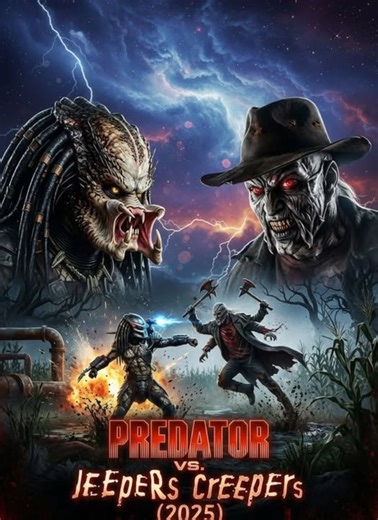 🎬 PREDATOR vs. JEEPERS CREEPERS (2026) — Full Trailer 👽🌽 ⭐ Starring: Dan Trachtenberg’s Predator & The Creeper ✨ Genre: Horror • Sci-Fi • Action 🔥 Two hunters. One ultimate nightmare. This spring, the legendary Creeper stalks the Midwest—but the fields aren’t his anymore. A Yautja scout ship crash-lands, bringing a Predator who’s not here to play. What starts as a hunt quickly escalates into a primordial duel of apex predators, with humans caught in the crossfire. 🎬 Trailer Highlights: 👁️ 