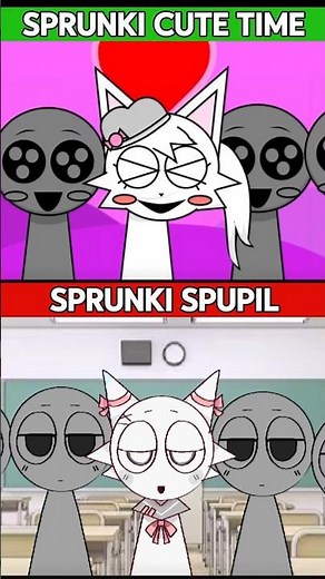 SPRUNKI CUTE TIME VS SPRUNKI SPUPIL PART 2 #sprunki #shorts