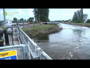 Dealing with flood water at Currymoor Pumping Station, Somerset