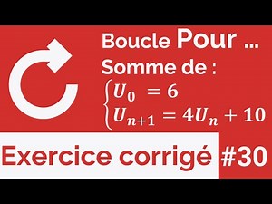 Exercice corrigé #30: Somme d'une suite avec la Boucle Pour - Structures répétitives (Darija)