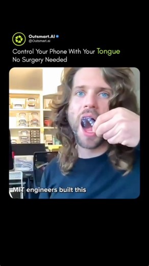 Ai Tools & News | Technology | Artificial intelligence on Instagram: "This is mind-blowing! MIT engineers have developed a revolutionary 0.7mm thin device that lets you navigate your entire smartphone using just your tongue. Unlike Neuralink, there is zero surgery required. It works like a capacitive trackpad inside your mouth and connects via Bluetooth to your phone. From typing messages to scrolling through Google Maps, this hands-free tech is a total game-changer for accessibility and the fut