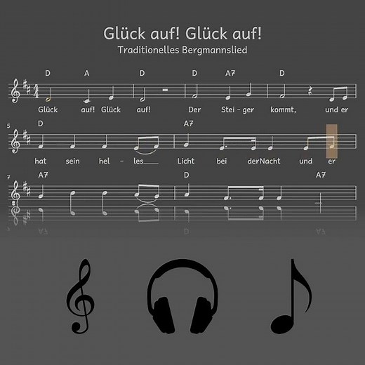 #Shorts: Lied: Glück auf! Glück auf! (Bergmannslied / Melodie, Akkorde, Noten,Text)