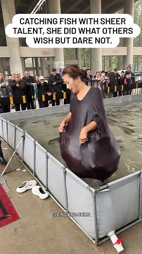 lingting | Skirt transformed into a fish basket, winning the game with sheer skill! Catching fish with sheer talent, she did what others wish but dare... | Instagram