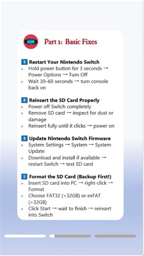 🎮 Nintendo Switch SD Card Error? Fix It Without Losing Data!#nintendoswitch #sdcard #gametips