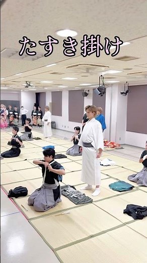 ✨たすき掛け✨#着物#着付け#男子袴#着物男子#美容学校