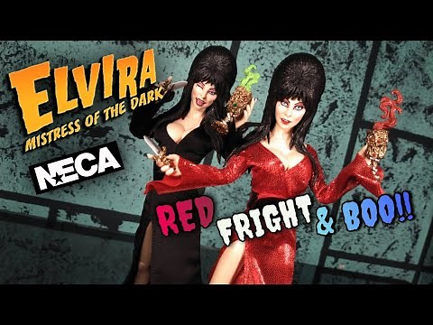 Elvira Mistress of the Dark 8" Clothed Figure Red Fright and Boo Unboxing and Review from NECA Toys