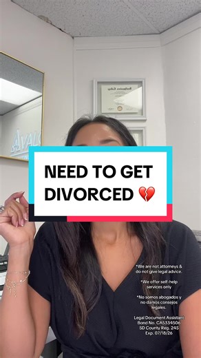 Need to get divorced 💔 *We are not attorneys & do not give legal advice. *We offer self-help services only *No somos abogados y no damos consejos legales. Legal Document Assistant Bond No. CA5334506 SD County Reg. 245 Exp. 07/18/26 #divorce #sandiego #kegaldocumentassistant #courtforms #divorcio #lossngeles #casofamiliar