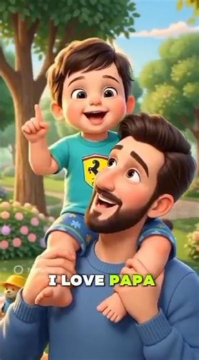 I Love Papa, Big and Strong 💙 #viral #cartoon #shorts