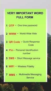 Most Important Words Full Form || Important Abbreviation ||Modern Technology Related Full Forms