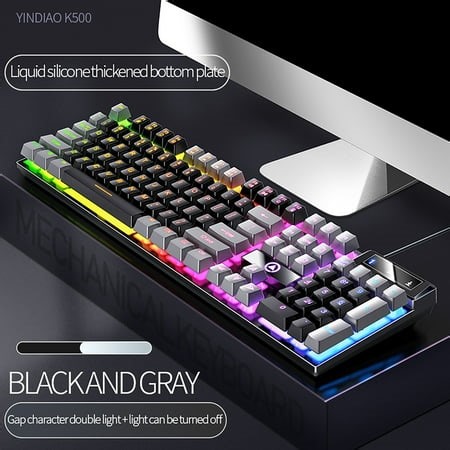 CEHVOM Clearance Deals,Gaming Keyboard USB Wired Floating Keyboard Ergonomic Water Mechanical Feeling Keyboard -Slim LED Backlit Keyboard For Desktop - Walmart.ca