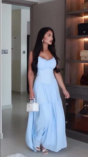 Candlelight Kisses Maxi Dress Try-On | Elegant Blue Mesh Evening Look ✨👗