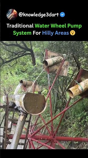Traditional Water Wheel Pump System For Hilly Areas 😮