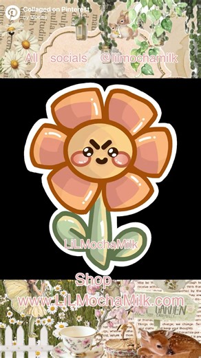 Cute flower sticker design Speed paint...Available now! Shop: LiLMochaMilk.com