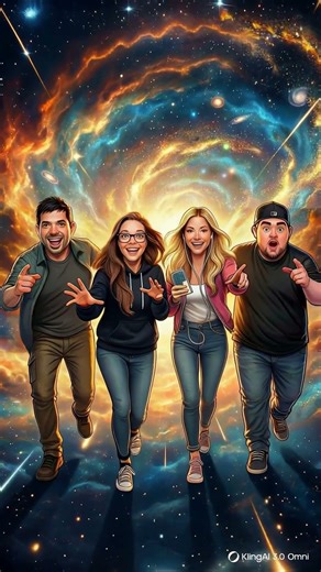 Nicolas, Bridgette, Justine and Michael's AI adventure just got WILD #shorts #adventure