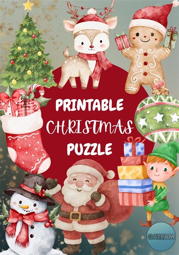 20 Pages Christmas Puzzle Printable for Kids – Holiday Activity Sheets - Etsy UK