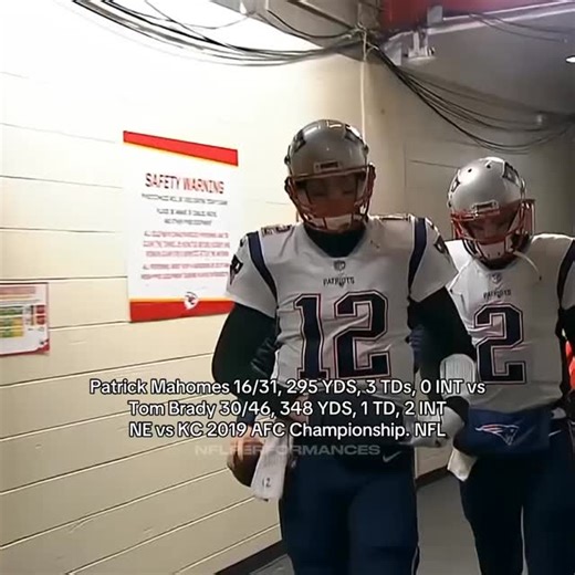 Football Performances | Patrick Mahomes 16/31, 295 YDS, 3 TDs, 0 INT vs Tom Brady 30/46, 348 YDS, 1 TD, 2 INT NE vs KC 2019 AFC Championship. #KansasCityChiefs... | Instagram