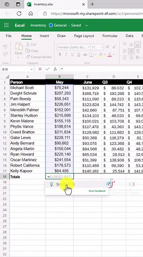 Excel web will auto-suggest formulas now 🤖 #learnexcel #spreadsheet #exceltips #exceltricks #Excel #MicrosoftExcel #officetips #techtips #edutok #learnontiktok