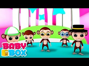 Fünf kleine Affen | Lieder für kinder | Kinderlieder | Baby Box | Kinderreime | Vorschulvideos