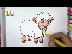 How to Draw a Cute Sheep step by step | Easy Cartoon Sheep drawing for kids