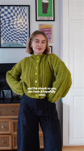 An extremely exciting update on the crochet cable cardigan - she is officially finished 🤩 now onto editing the tutorial (which is already coming along 👀) and writing the ebook (also already in progress) !! #crochet #crochetinspiration #crochetpattern