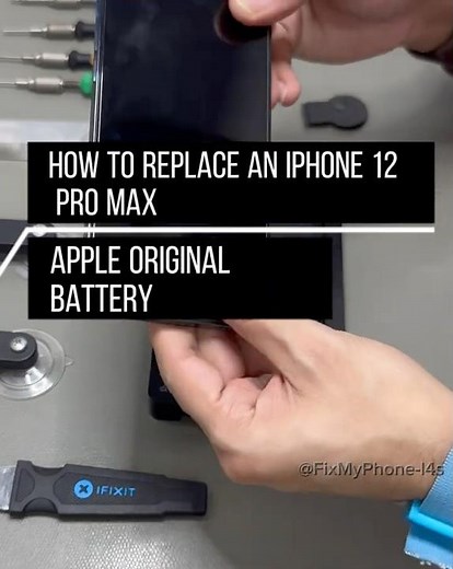 iPhone 12 Pro Max Battery Replacement Made Easy - DIY Tutorial! #iphone #shortvideo #repairing #fyp
