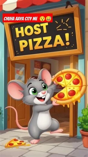 chuha aaya city me 😯😅#sehar #cartoon #shorts #aicartoon vd