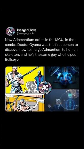Adamantium in the MCU! Doctor Oyama's link to Bullseye explained! 🦾🔥 #MCU #Bullseye #marvel