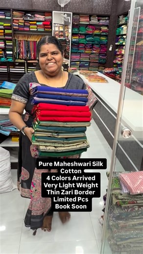 Vallikannu Muthu on Instagram: "Pure Maheshwari Silk Cotton Saree | Light Weight | Flat 5% less now Vallisvaseha.com Search Code:- VVMSC001 Wash and Care :- Dry wash Only For Price Enquiries & Online Orders: WhatsApp +91 98845 94699 | +91 98845 94668 Shop Location: Vallis Vaseha 29, Amman Koil St, Vadapalani, Chennai:- 600026 #vallisvaseha #sarees #puremaheshwarisilkcottonsarees #sareelove #trendy"