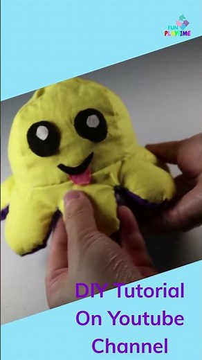 DIY reversible octopus plush fidget toy, Easy DIY Reversible Mood Octopus Plushie #Shorts