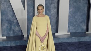Hello yellow! Sharon Stone at 2023 Vanity Fair Oscars Party