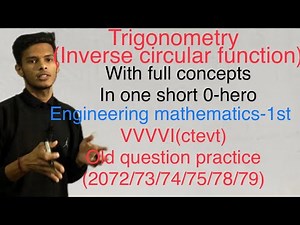Engineering mathematics 1 semester trigonometry ctevt | mathematics first sem important questions
