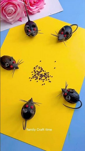 🐭 Cute DIY Walnut Shell Mice | Fun Craft for Kids! 🌰